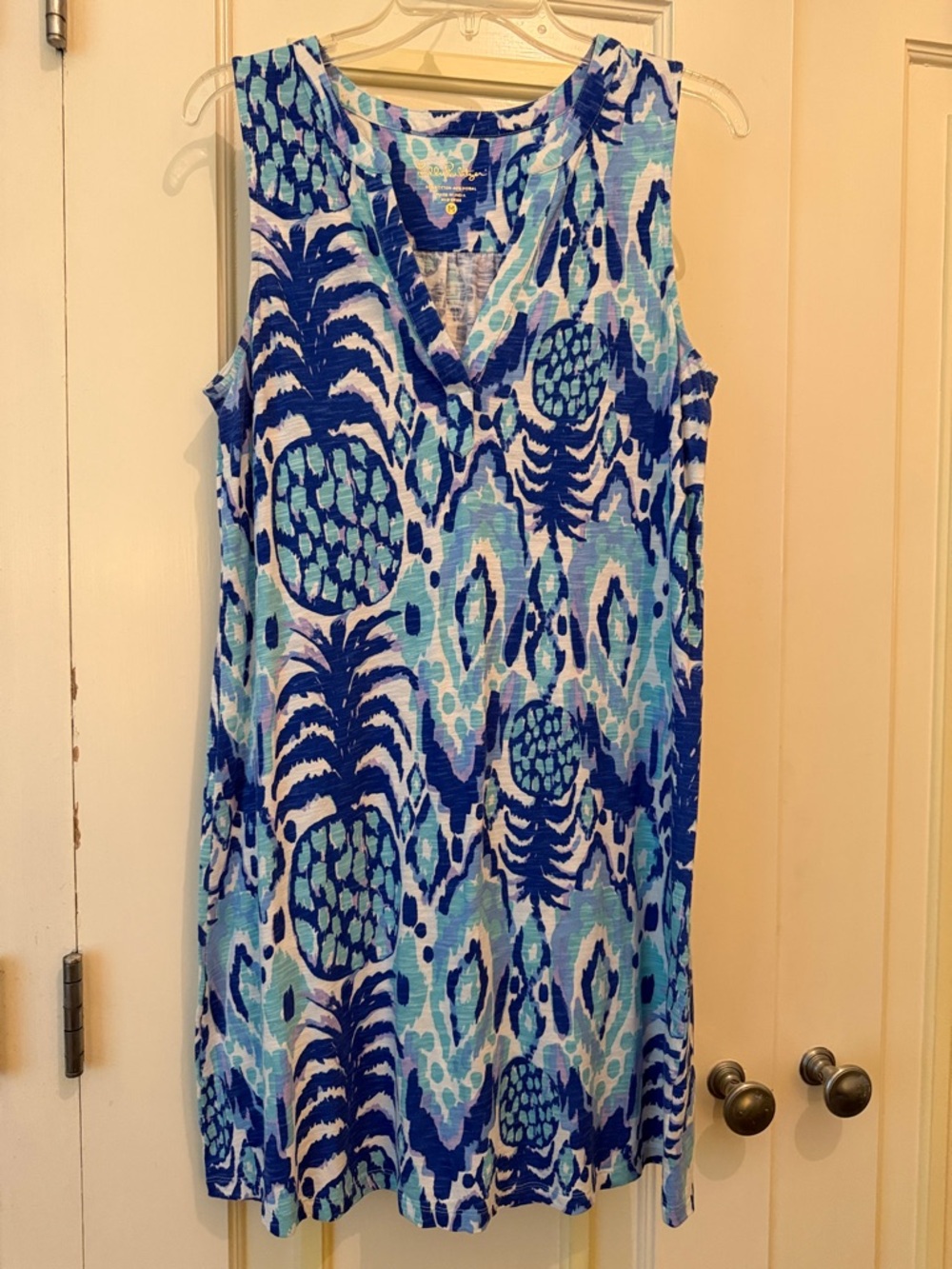 Lilly Pulitzer Blue, Aqua & Lilac Printed V-Neck Dress